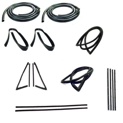 New 16-Pc Weatherstrip Kit / For 1967-1972 Chevy GMC C/K Pickup Truck Black - Image 1 of 4