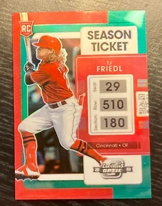 TJ Friedl RC Green Prizm Season #05/75 - 2022 Panini Chronicles Contenders Optic - Bild 1 von 2