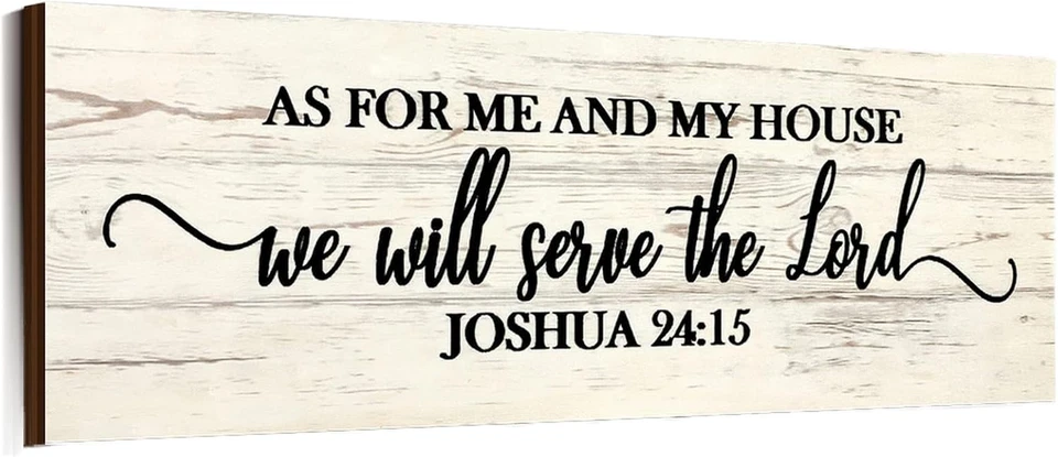 Jetec Christian Wall Art Decor as for Me and My House We Will Serve the Lord Wo