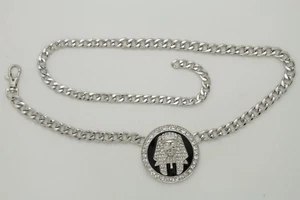 New Women Silver Metal Chain Belt Hip Waist Egyptian Pharaoh King Buckle M L XL - Picture 1 of 12