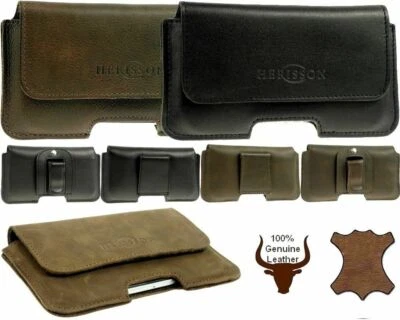 HERISSON GENUINE LEATHER WAIST POUCH HOLSTER BELT CLIP CASE COVER FOR IPHONE - Image 1 of 4