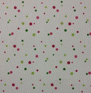 WAVERLY L.H. DECO DOTS WHITE Pink Green Polka Dots Fabric BY THE YARD 54"W - Imagen 1 de 1