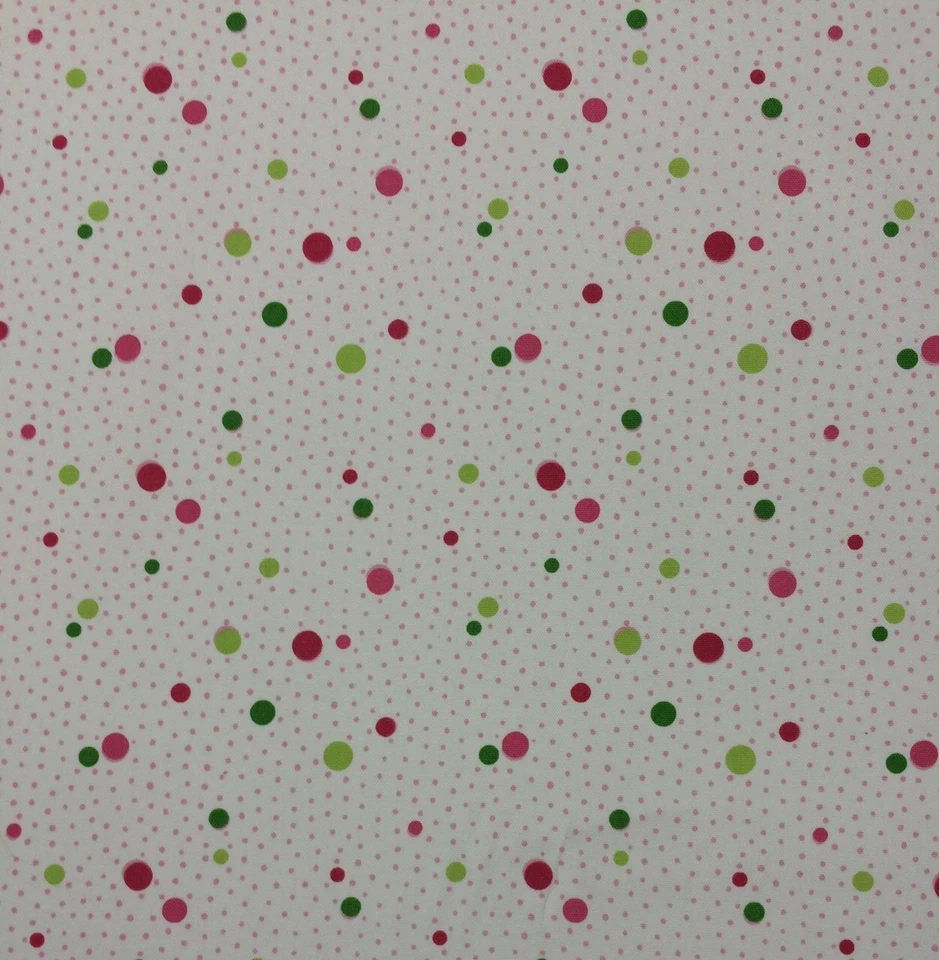 WAVERLY L.H. Tela de lunares DECO DOTS BLANCO rosa verde por yarda 54" W  Foto 1 de 1