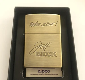 Encendedor Zippo 1999 Jeff Beck recuerdos firmado quién else limitó rock sin usar - Imagen 1 de 12