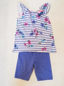 Girls Size 7 - 1/4 Sleeve Floral Two Piece Short Outfit or Pajamas - Very Nice! - Picture 1 of 7