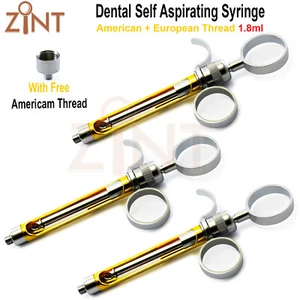 Juego de 3 jeringas autoaspirantes de anestesia 1,8 ml cartucho dentista herramientas de laboratorio - Imagen 1 de 4