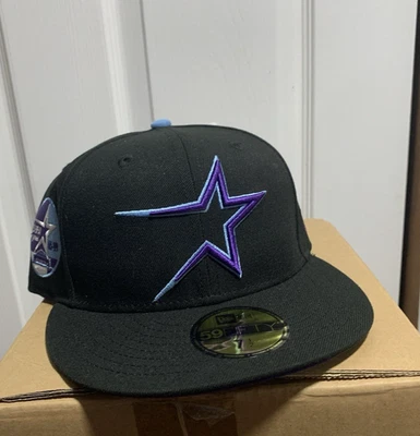 New Era  Houston Astros Colossus 59FIFTY  Black/Sky/Purple Fitted New Era 7 1/2 - Image 1 of 4
