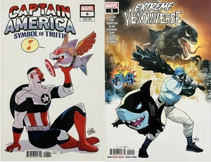(2 Pack) Varianti Jeff the Land Shark ~ Extreme Venomverse 5 e Captain America 6 - Foto 1 di 20