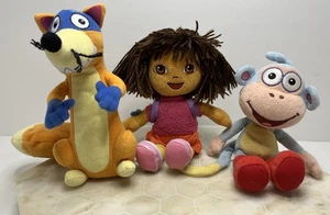 TY - Dora The Explorer, Boots, & Swiper the Fox 2010/11 Plush Lot Of 3 SEE PICS - Picture 1 of 17