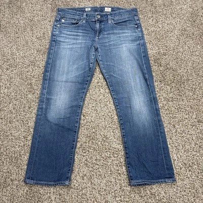 Jeans feminino AG Adriano Goldschmied Tomboy crop 28 reto relaxado 31x25 - Imagem 1 de 4