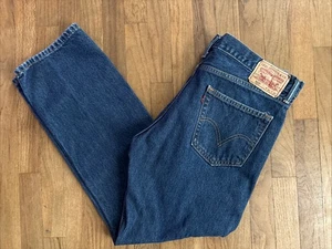 VTG Levis 505 Jeans Men’s 35X30 100% Cotton Denim Y2K Straight Leg - Picture 1 of 13