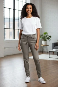 Thalia Sodi Jeans Damen 12 grau Skinny Stretch Mid Rise Ankle 5-Pocket Denim - Bild 1 von 7