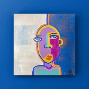 ‘Zeru’,Contemporary, Abstract Portrait,Original Painting ,Unframed - Picture 1 of 5