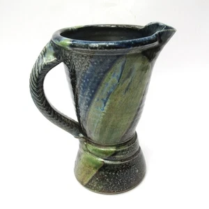 Jane Hamlyn large studio pottery salt glazed stoneware jug, c1990 - Picture 1 of 11