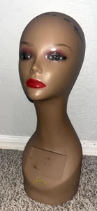 Vintage Zury Beauty Haar Perücke Schaufensterpuppe Kopf Modell schwarz afrikanisch 18" - Bild 1 von 3