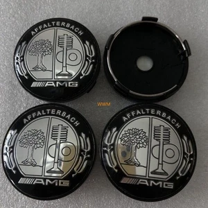  AMG Affalterbach Nabendeckel Nabenkappen Schwarz/Weiß.4x 60mm Für Mercedes-Benz - Picture 1 of 3