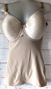 Shapeez Tankee Shapewear Build-In Bra Underwire Full Back Smoothing Beige XL-DDD - Imagen 1 de 7