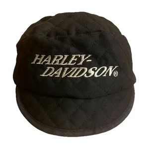 Gorra de soldador acolchada Harley Davidson vintage talla L/XL con logotipo deletreado negra - Imagen 1 de 9