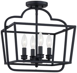 Quoizel Blanche 14" Wide Matte Black 4-Light Ceiling Light - Picture 1 of 1
