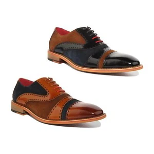 JUSTINREESS ENGLAND Ollie Mens Lace Up Tri-Tonal Leather Brogues UK Size 6 - 12 - Picture 1 of 14