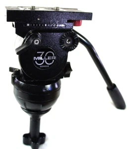 MILLER 30-II FLUID HEAD LONG PAN BAR CAMERA WEDGE PLATE TIE DOWN SERVICED 30 Lbs - Picture 1 of 10