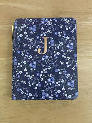 Notebook Journal with Pen Lined Pages Bookmark Flowers Eccolo Small 4.5x5.5 Blue - Image 1 of 4