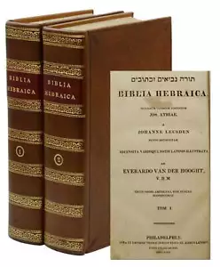 Biblia Hebraica ~ ERSTE AMERIKANISCHE HEBRÄISCHE BIBEL 1814 ~ Everardo Van Der Hooght 1. - Bild 1 von 7