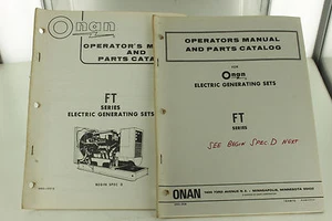 Vintage ONAN FT Series Generator Operators Manual & Parts Catalog - Picture 1 of 1