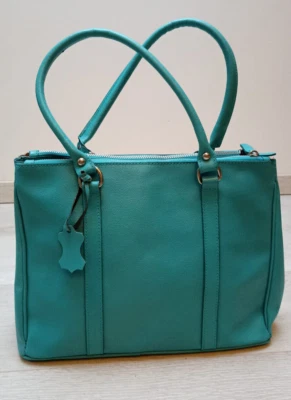 C&A Damenhandtasche aus Leder in türkis - Bild 1 von 4