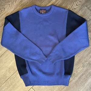 Demetre Sweater Blue Color Block Pullover 100% Wool Mens Small - Picture 1 of 7
