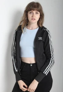 Adidas Originals Firebird Zip Up Hoodie Jacket Black Size XS (E47) - Picture 1 of 3