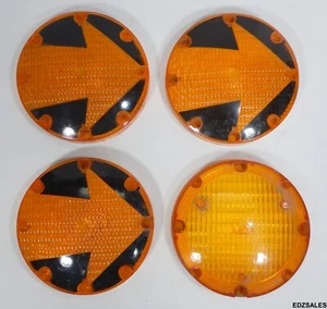 4 Amber Bus Truck Indicator Lenses - Arrow Turn Caution Signal - Picture 1 of 8