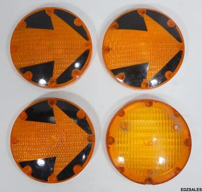 4 Amber Bus Truck Indicator Lenses - Arrow Turn Caution Signal - Image 1 of 4