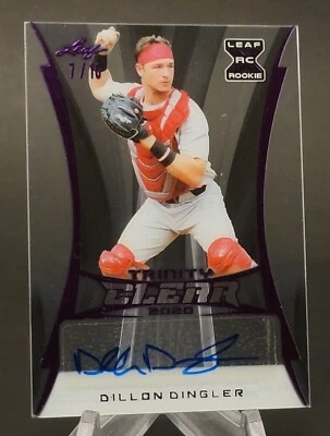 2020 Leaf Trinity Clear Autographs Purple #CA-DML Dillon Dingler 7/10 - Image 1 of 2