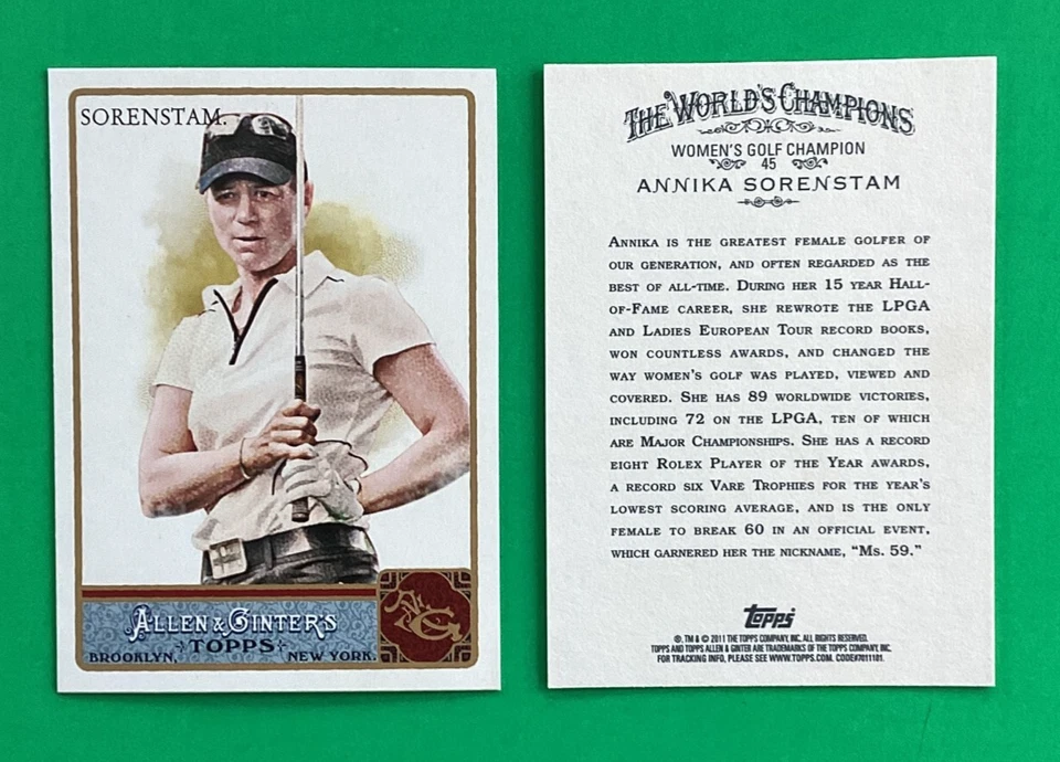 9 . 2011 ALLEN GINTER . ANNIKA SORENSTAM . WOMEN'S GOLF CHAMPION . LPGA . # 45 - Image 1 of 1