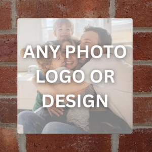 Personalised Aluminium Metal Square Sign Logo Name Photo Upload Picture Poster - Picture 1 of 9