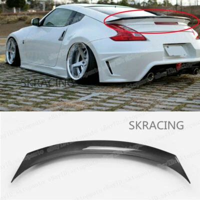 Para 2009-2019 Nissan 370Z Z34 asa de spoiler traseira de fibra de carbono real diabo preto - Imagem 1 de 4