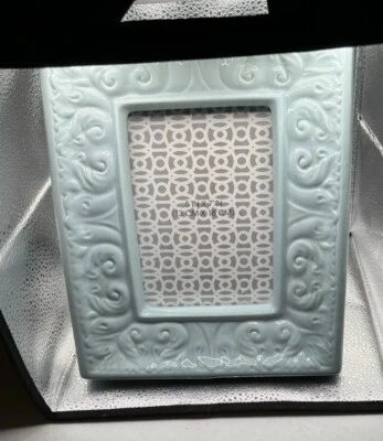 Marco de fotos de cerámica azul bebé niño 8X10 mesa de pared usado Foto 1 de 4