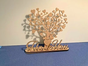  Holz MDF I Love You Herz Baum auf Ständer Basteln Formen Rohlinge 3mm stark - Bild 1 von 6