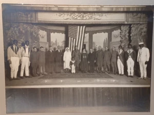 1900's Cabinet Card Photo War Theme Play Actors on Stage Period Make Up JRR12 - Picture 1 of 7