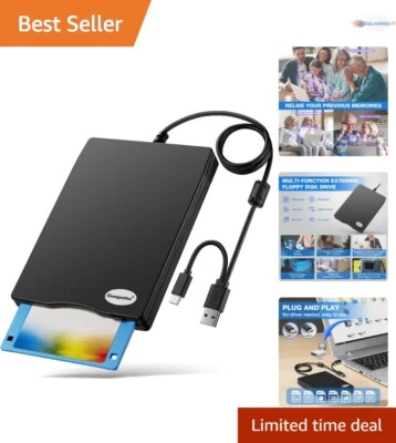 Lector de Disquetes USB Externo 3.5" Compacto Portátil para Uso Windows Foto 1 de 4