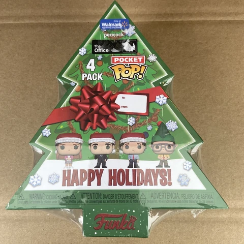 Funko Pocket POP! The Office Holiday Tree Box Walmart Exclusive 4-Pack NEW Cover