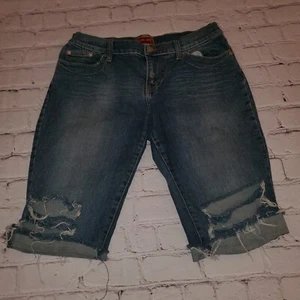 tommy hilfiger Prwmium Red Label Women's blue jean Bermuda Shorts Size 9 - Picture 1 of 10