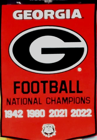 Georgia Bulldogs Football Champions 1942 1980 2021 2022 Wool Banner Fanatics Cover