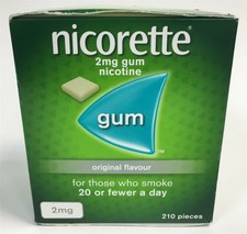 NICORETTE ORIGINAL FLAVOUR 2mg GUM X 1260 Pieces - FREE INTERNATIONAL SHIPPING