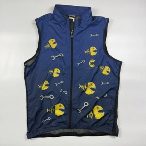 Cannondale Cycling Vest Men's XL Blue Fish Bones & Wrenches Mesh Back Full Zip - Picture 1 of 5