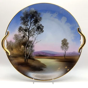 Noritake Morimura Hand Painted Plate Moody River Landscape Scene c. 1930 - Picture 1 of 9