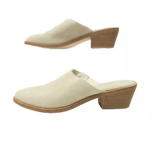 Joie Suede Mule Womens Size US 6 EU 36 Off White Oatmeal Almond Toe - Picture 1 of 17