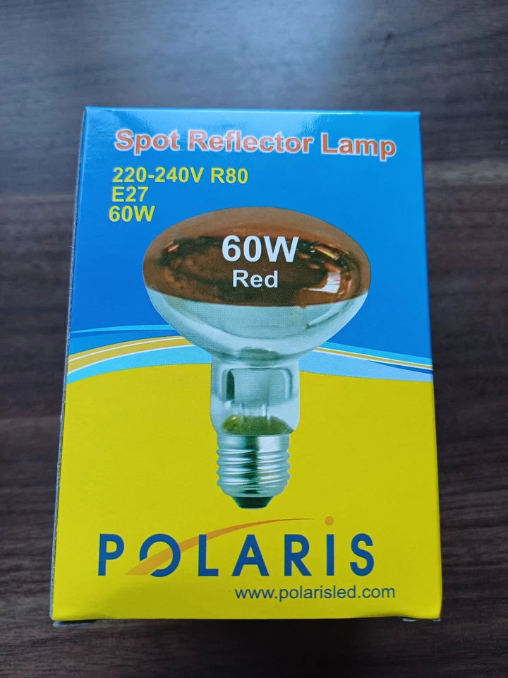 60W R80 Red Reflector Bulb E27 Screw Lamps Spot Light - Image 1 of 2