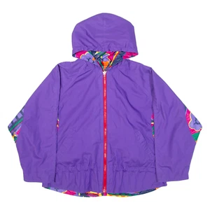 Reversible Girls Jacket Purple Hooded M - Picture 1 of 8